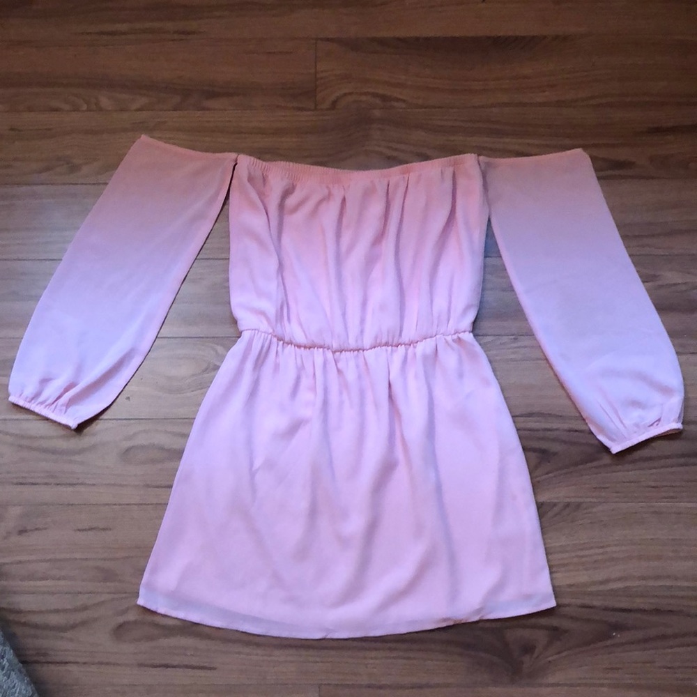Light pink off the shoulder Tobi dress